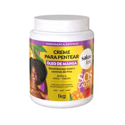 Salon Line Creme Para Pentear 1Kg Sos Cachos Óleo De Manga