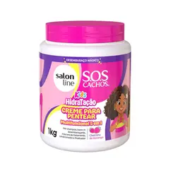 Salon Line Creme Para Pentear 1Kg Sos Cachos Kids Hidratante Coco 5X1