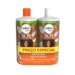 Salon Line Kit Shampoo 1L + Condicionador 1L Sos Cachos Coco