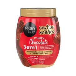 Salon Line Creme Para Pentear 1Kg Cachos Dos Sonhos Chocolate 3X1