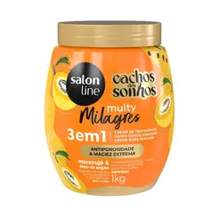 Salon Line Creme Para Pentear 1Kg Cachos Dos Sonhos Milagres Maracuja 3X1